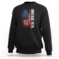 1976 Distressed American Flag Sweatshirt Patriotic 50th Birthday Graphic