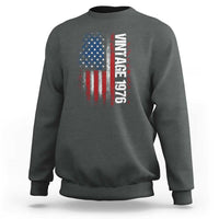 1976 Distressed American Flag Sweatshirt Patriotic 50th Birthday Graphic