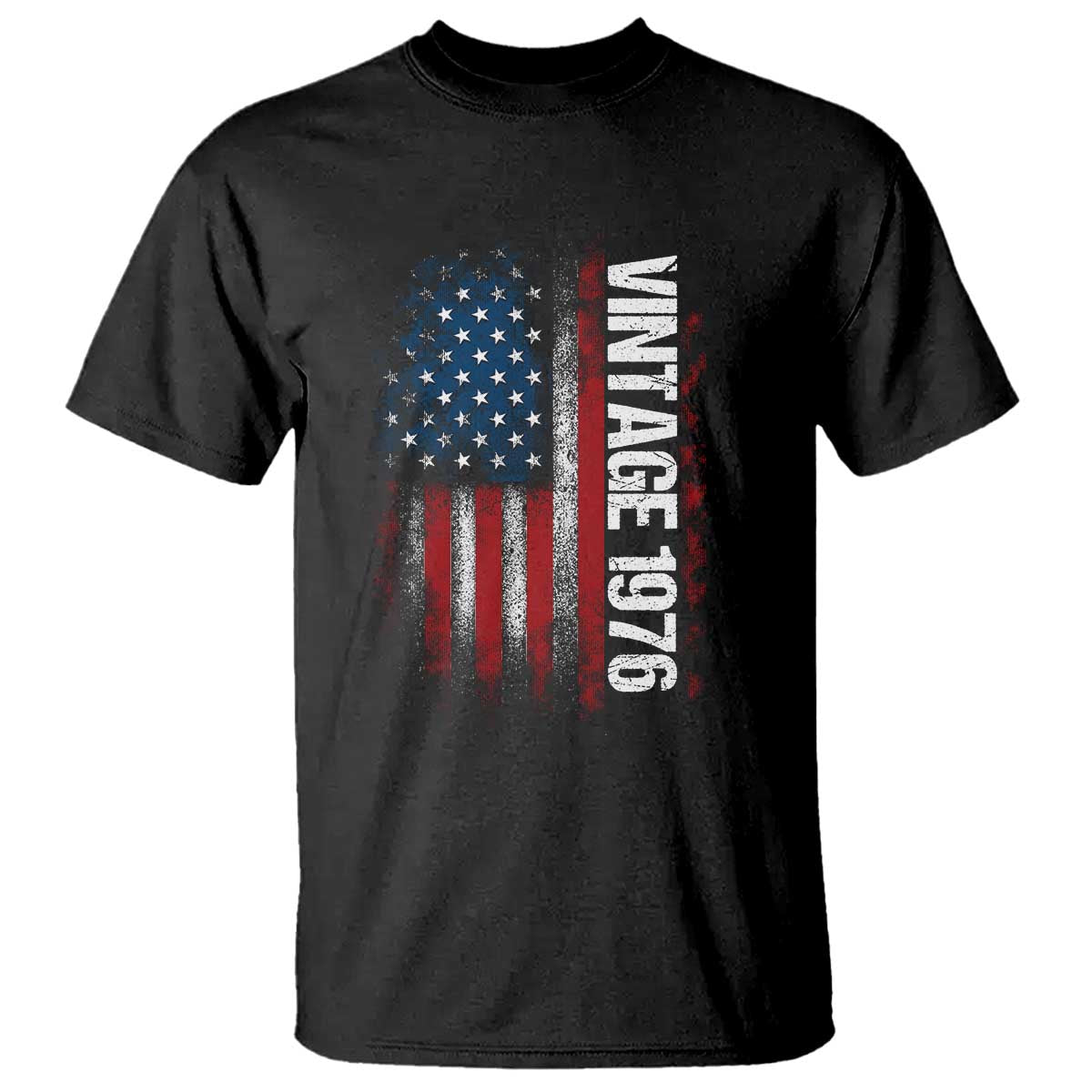 1976 Distressed American Flag T Shirt Patriotic 50th Birthday Graphic