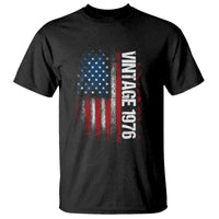 1976 Distressed American Flag T Shirt Patriotic 50th Birthday Graphic
