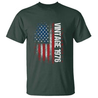 1976 Distressed American Flag T Shirt Patriotic 50th Birthday Graphic