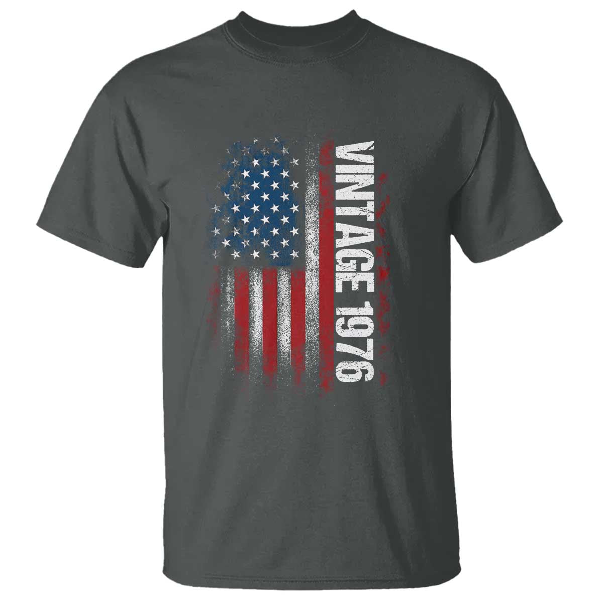 1976 Distressed American Flag T Shirt Patriotic 50th Birthday Graphic