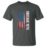 1976 Distressed American Flag T Shirt Patriotic 50th Birthday Graphic