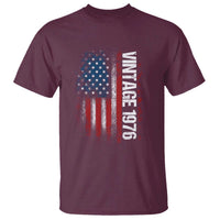 1976 Distressed American Flag T Shirt Patriotic 50th Birthday Graphic
