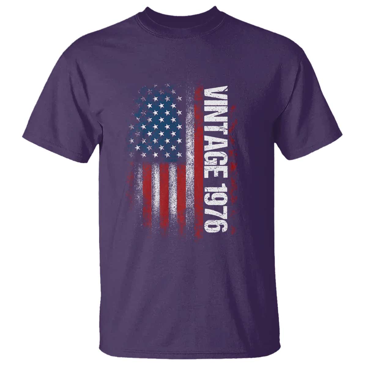 1976 Distressed American Flag T Shirt Patriotic 50th Birthday Graphic