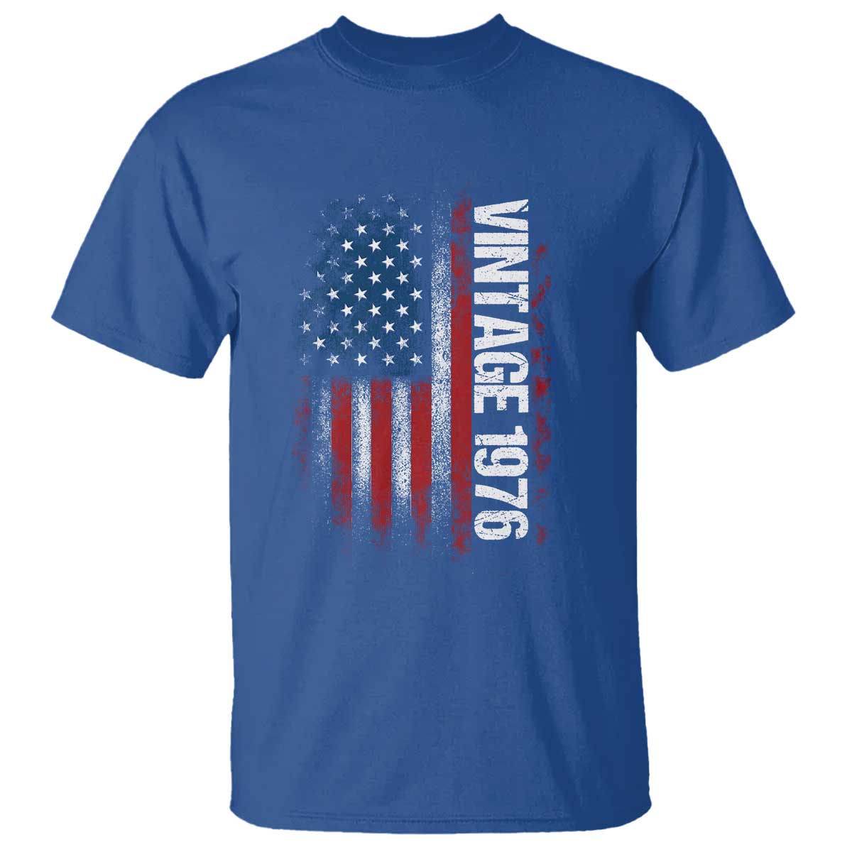 1976 Distressed American Flag T Shirt Patriotic 50th Birthday Graphic