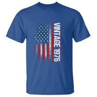 1976 Distressed American Flag T Shirt Patriotic 50th Birthday Graphic