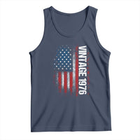 1976 Distressed American Flag Tank Top Patriotic 50th Birthday Graphic