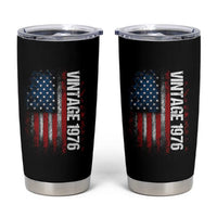 1976 Distressed American Flag Tumbler Cup Patriotic 50th Birthday Graphic