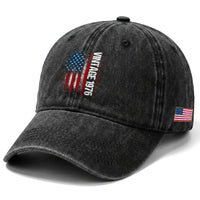 1976 Distressed American Flag Washed Cotton Baseball Cap Patriotic 50th Birthday Graphic