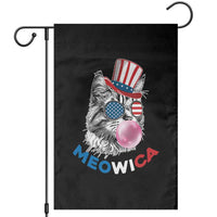 Cute American Patriotic Cat Garden Flag Meowica Bubblegum 4th of July For Pet Lover