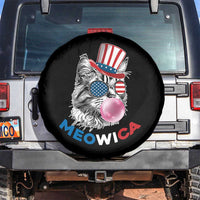 Cute American Patriotic Cat Spare Tire Cover Meowica Bubblegum 4th of July For Pet Lover