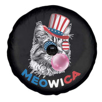 Cute American Patriotic Cat Spare Tire Cover Meowica Bubblegum 4th of July For Pet Lover