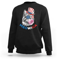 American Cat Sweatshirt Patriotic Cat Meowica Bubblegum 4th of July Funny Cat Lover - Wonder Print Shop