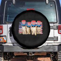 Cool American Patrotic Cats Spare Tire Cover Funny 4th of July US Flag Pet Lover