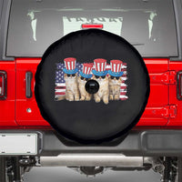Cool American Patrotic Cats Spare Tire Cover Funny 4th of July US Flag Pet Lover