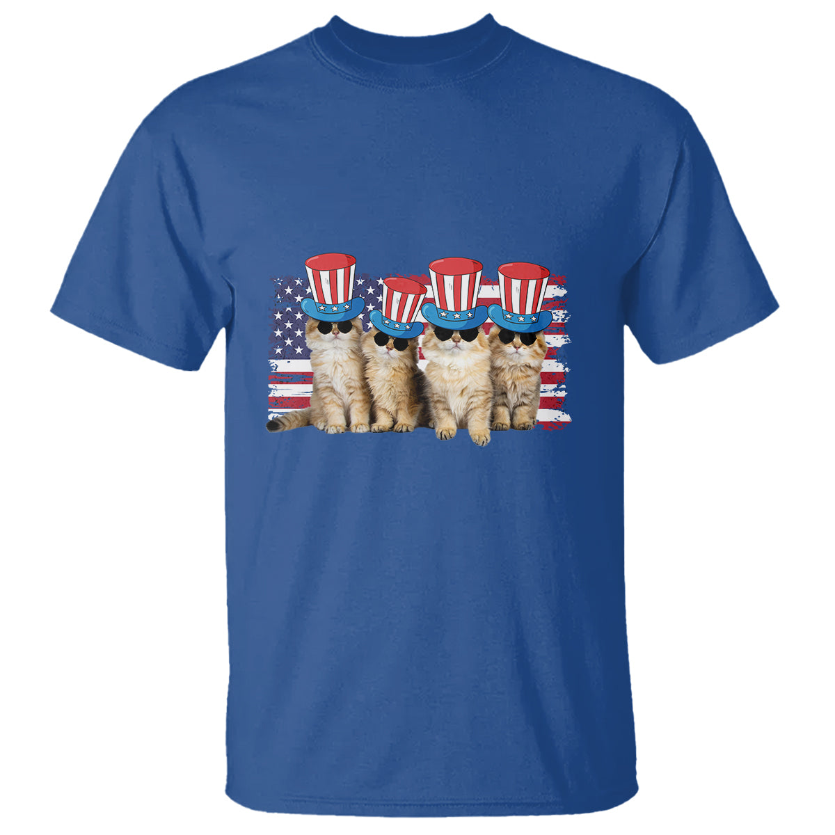 American Cat T Shirt Funny USA Patriotic Cat Happy 4th July Gifts for Cat Lovers - Wonder Print Shop