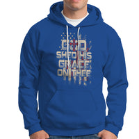 God Blessing Hoodie God Shed His Grace On Thee Amercan Flag Christian Cross - Wonder Print Shop