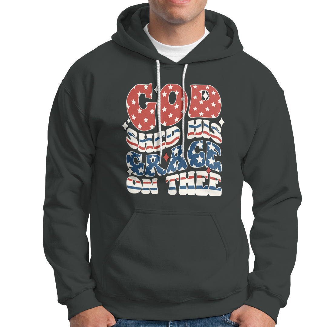 God Blessing Hoodie God Shed His Grace On Thee Amercan Flag - Wonder Print Shop