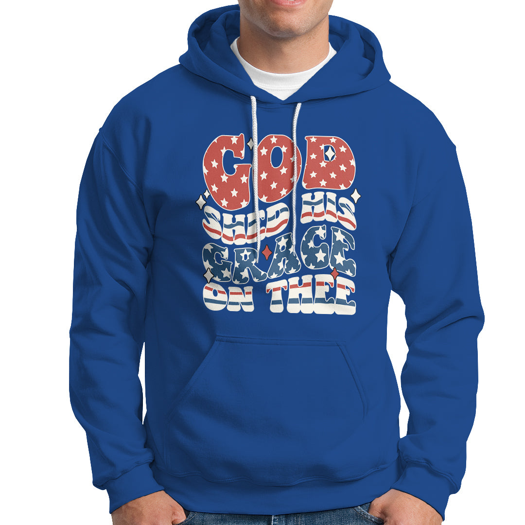God Blessing Hoodie God Shed His Grace On Thee Amercan Flag - Wonder Print Shop