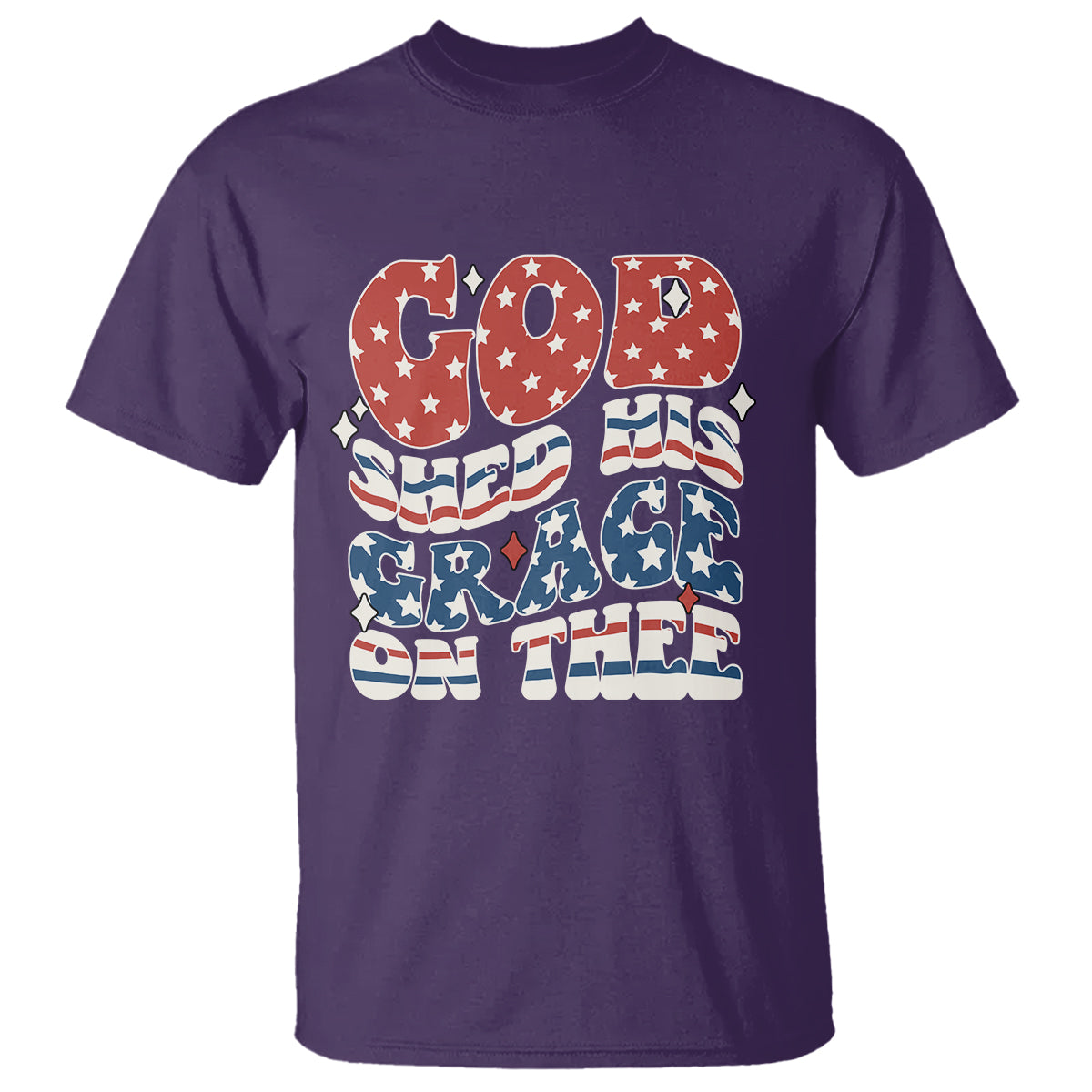 God Blessing T Shirt God Shed His Grace On Thee Amercan Flag - Wonder Print Shop