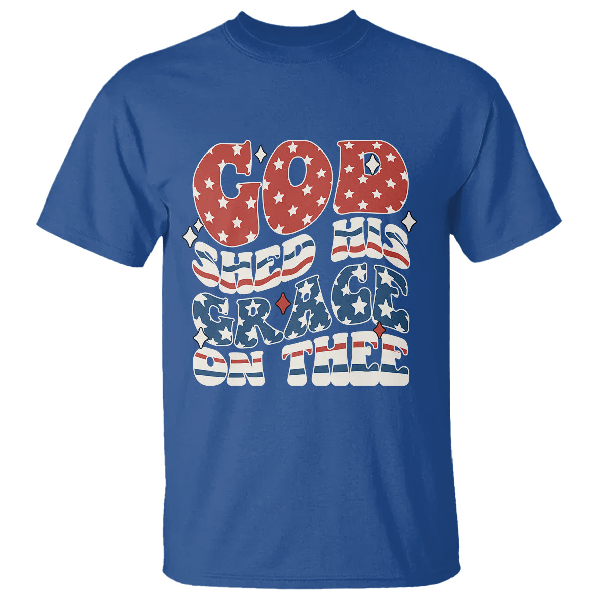 God Blessing T Shirt God Shed His Grace On Thee Amercan Flag - Wonder Print Shop