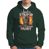 Soldier Skull Hoodie I Can Fix Stupid But It's Gonna Hurt Grumpy Veteran Skull - Wonder Print Shop