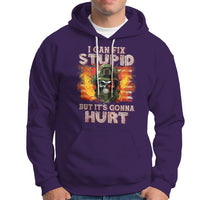 Soldier Skull Hoodie I Can Fix Stupid But It's Gonna Hurt Grumpy Veteran Skull - Wonder Print Shop