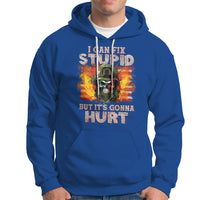 Soldier Skull Hoodie I Can Fix Stupid But It's Gonna Hurt Grumpy Veteran Skull - Wonder Print Shop