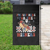 Funny 4th of July USA Party Garden Flag I'm Just Here For The Wieners Hot Dog Lover