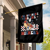 Funny 4th of July USA Party Garden Flag I'm Just Here For The Wieners Hot Dog Lover
