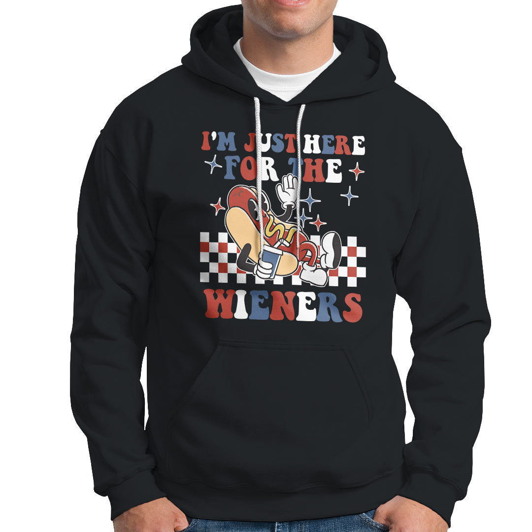 USA Party Hoodie Hot Dog I'm Just Here For The Wieners 4Th Of July - Wonder Print Shop
