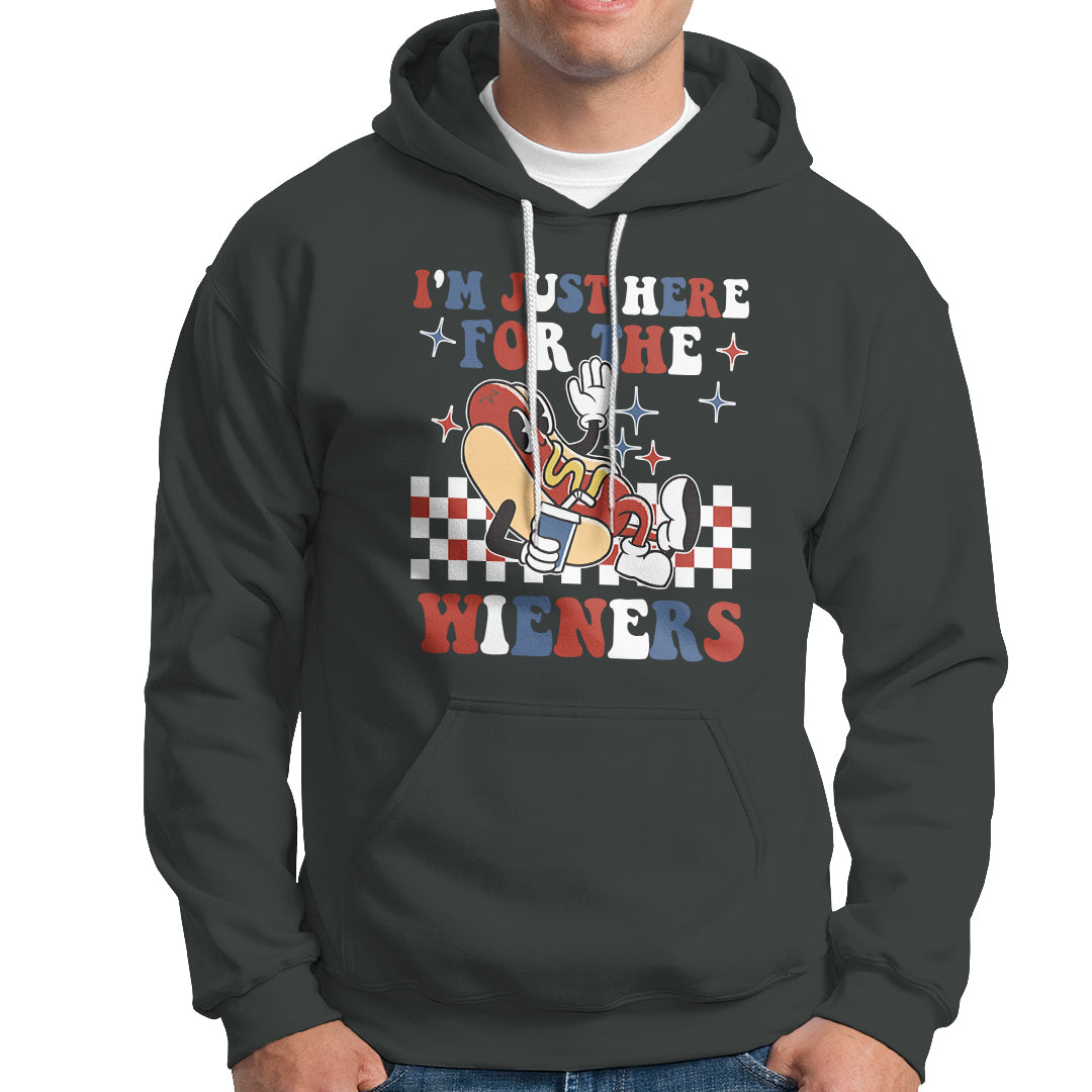 USA Party Hoodie Hot Dog I'm Just Here For The Wieners 4Th Of July - Wonder Print Shop