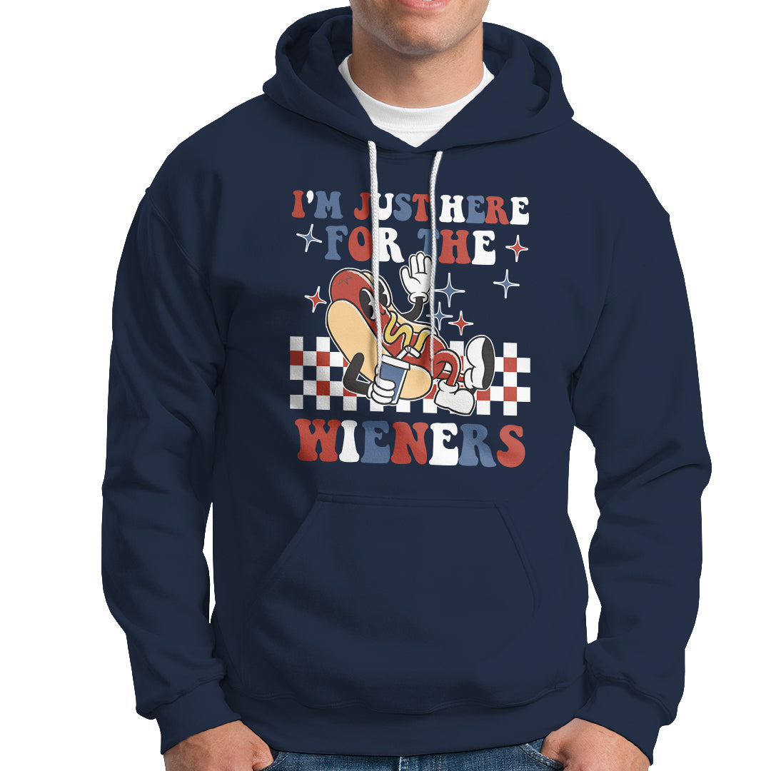 USA Party Hoodie Hot Dog I'm Just Here For The Wieners 4Th Of July - Wonder Print Shop