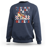 USA Party Sweatshirt Hot Dog I'm Just Here For The Wieners 4Th Of July - Wonder Print Shop