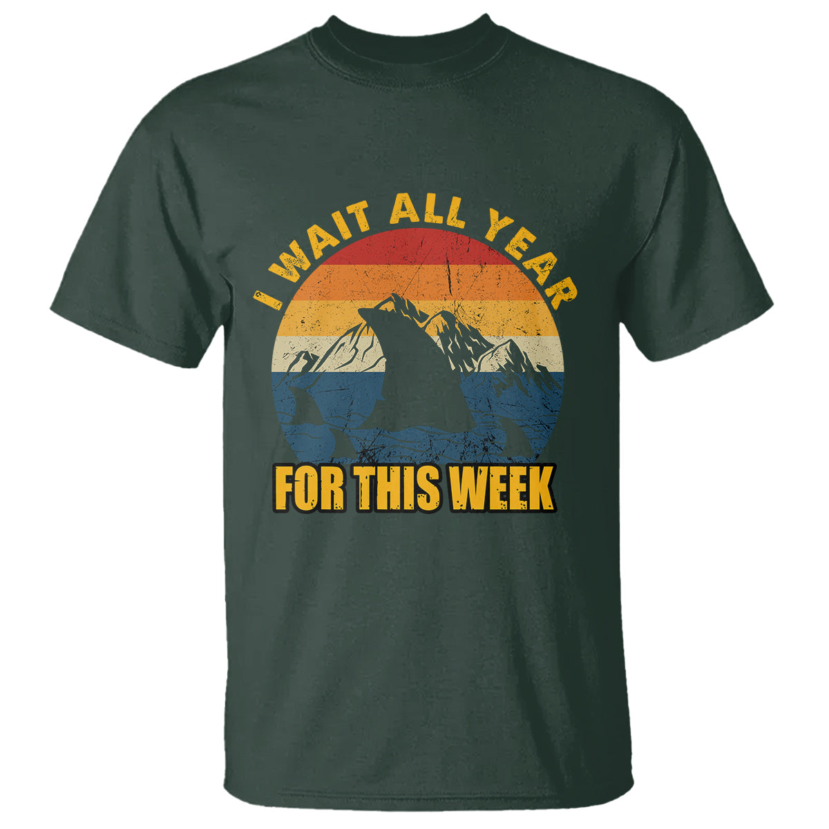 Shark Week T Shirt I Wait All Year For This Week Funny Shark Lover Shark Fin - Wonder Print Shop