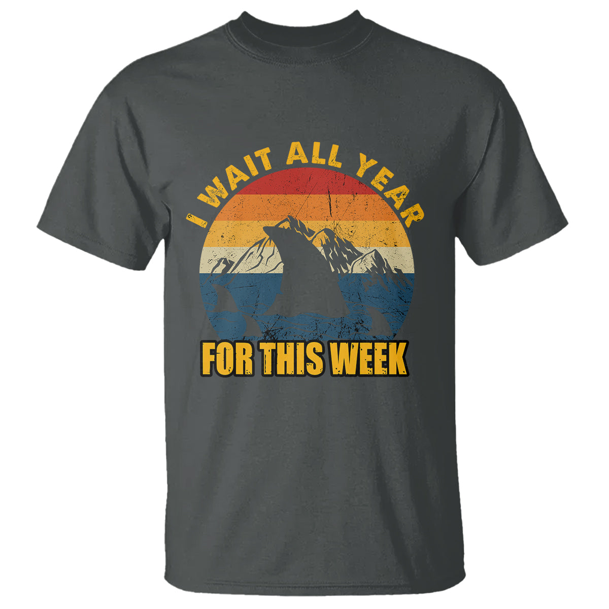 Shark Week T Shirt I Wait All Year For This Week Funny Shark Lover Shark Fin - Wonder Print Shop