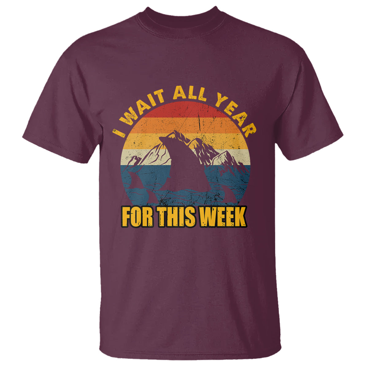 Shark Week T Shirt I Wait All Year For This Week Funny Shark Lover Shark Fin - Wonder Print Shop
