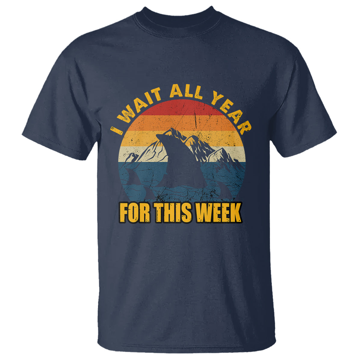 Shark Week T Shirt I Wait All Year For This Week Funny Shark Lover Shark Fin - Wonder Print Shop