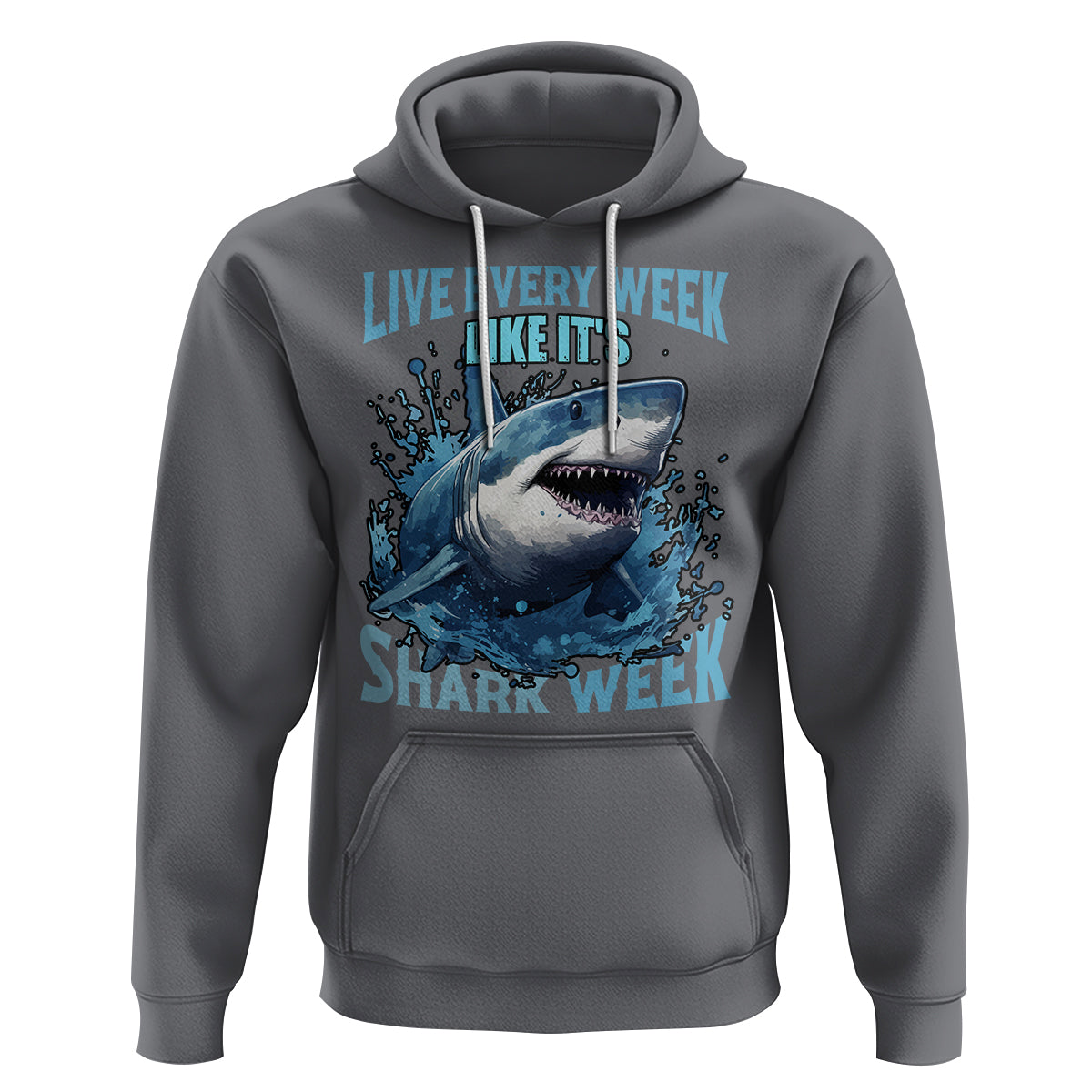 Shark Week Hoodie Live Every Week Like It's Shark Funny Shark Lover Ocean - Wonder Print Shop