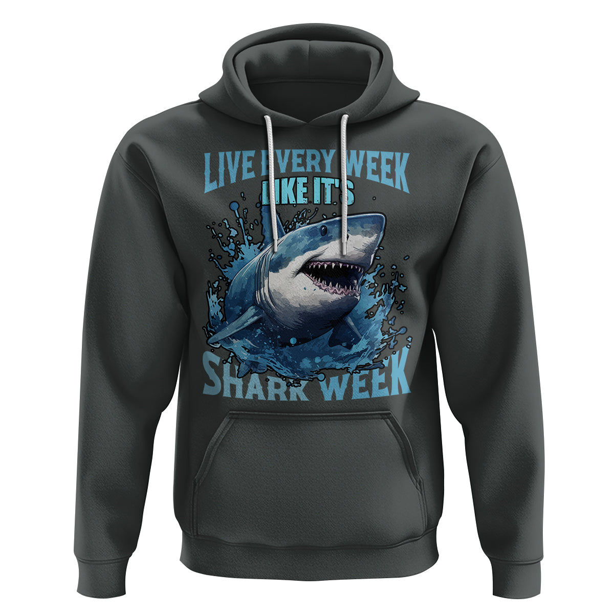Shark Week Hoodie Live Every Week Like It's Shark Funny Shark Lover Ocean - Wonder Print Shop