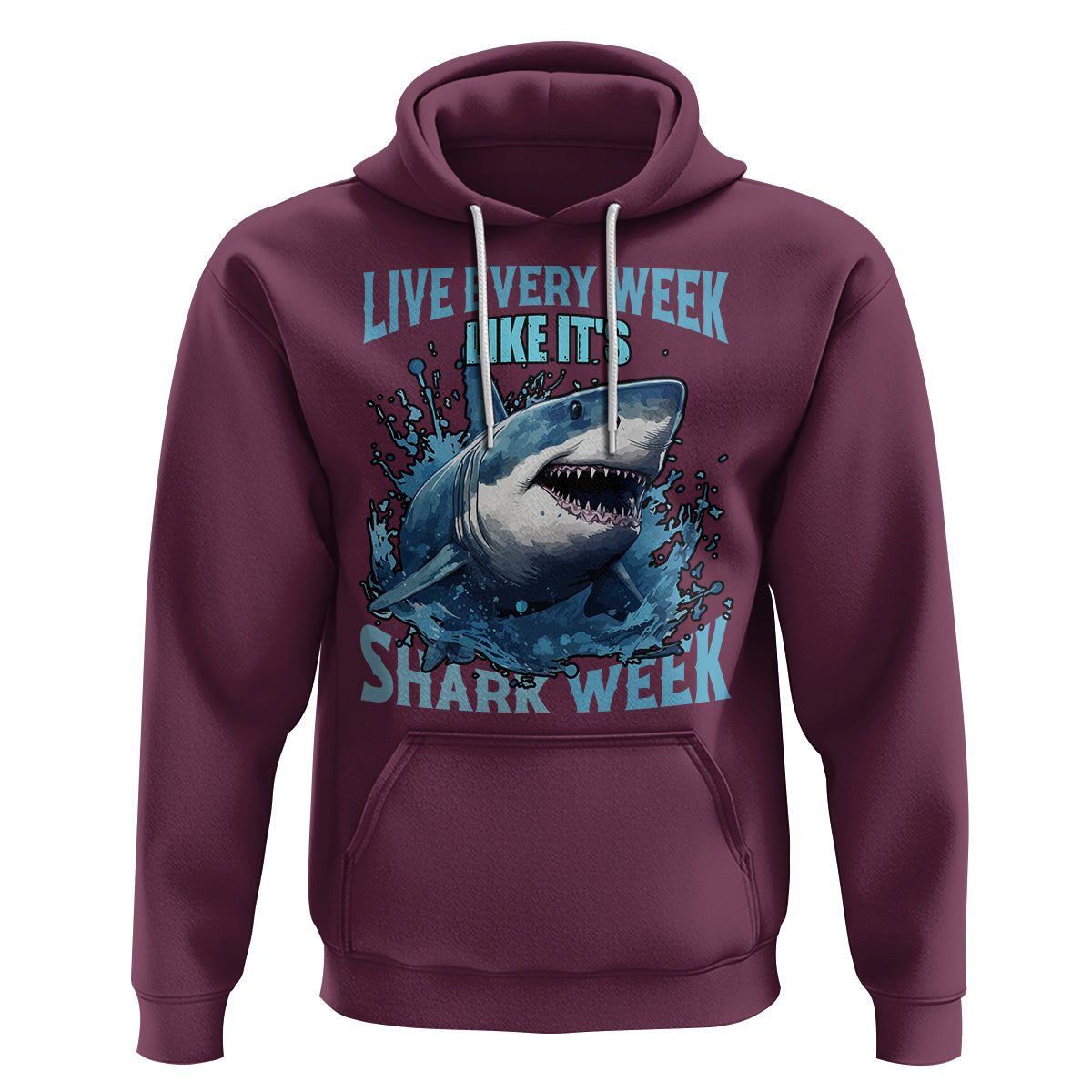 Shark Week Hoodie Live Every Week Like It's Shark Funny Shark Lover Ocean - Wonder Print Shop
