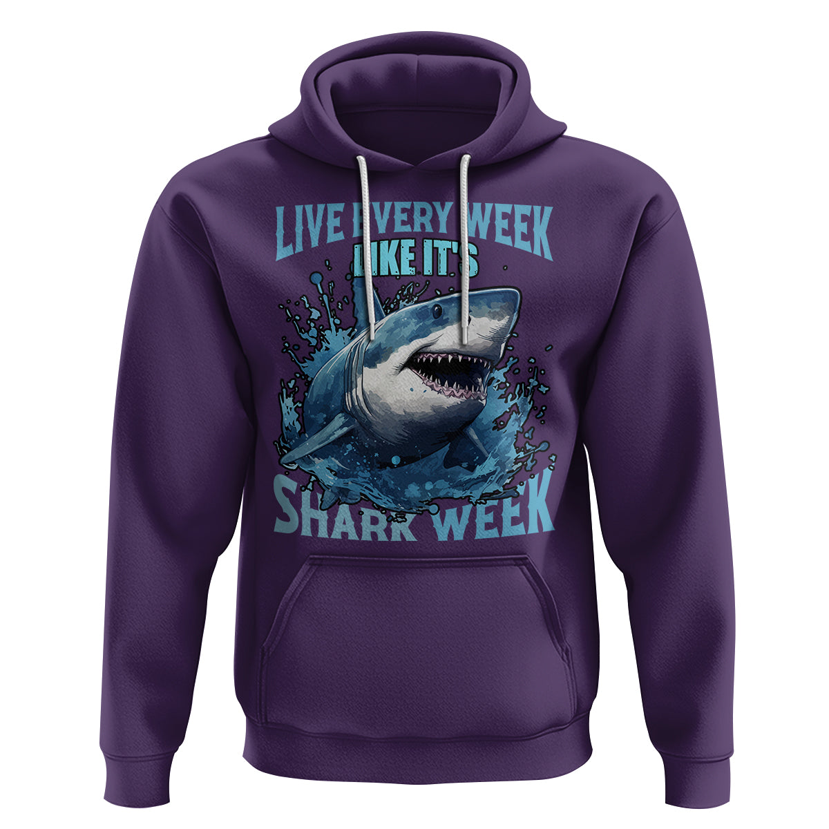 Shark Week Hoodie Live Every Week Like It's Shark Funny Shark Lover Ocean - Wonder Print Shop