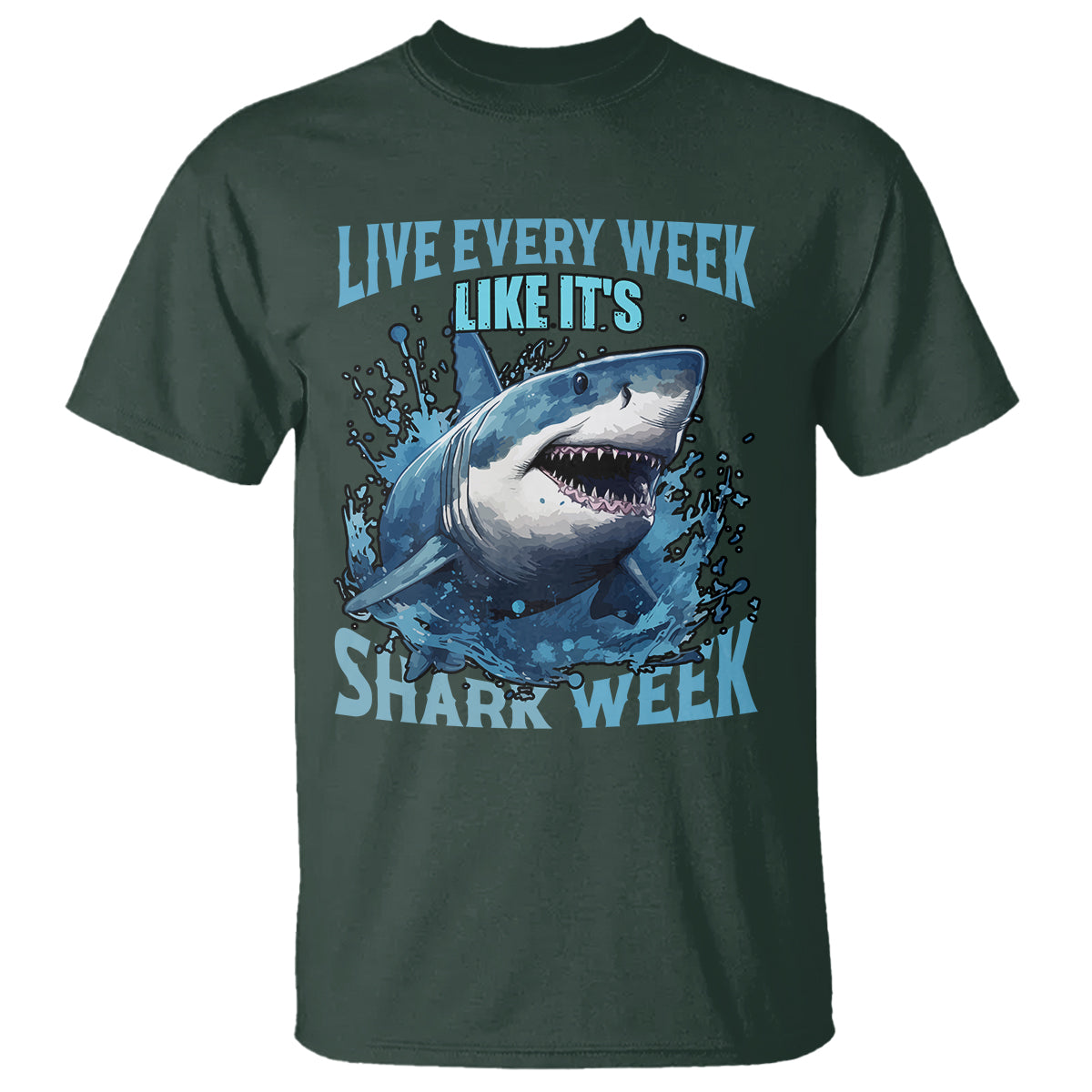 Shark Week T Shirt Live Every Week Like It's Shark Funny Shark Lover Ocean - Wonder Print Shop