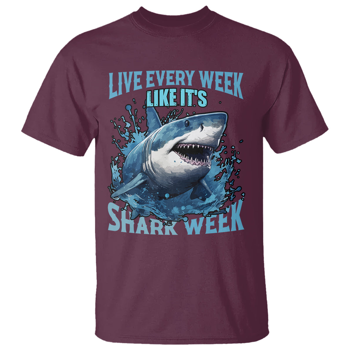 Shark Week T Shirt Live Every Week Like It's Shark Funny Shark Lover Ocean - Wonder Print Shop