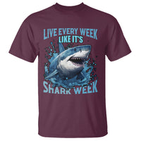 Shark Week T Shirt Live Every Week Like It's Shark Funny Shark Lover Ocean - Wonder Print Shop
