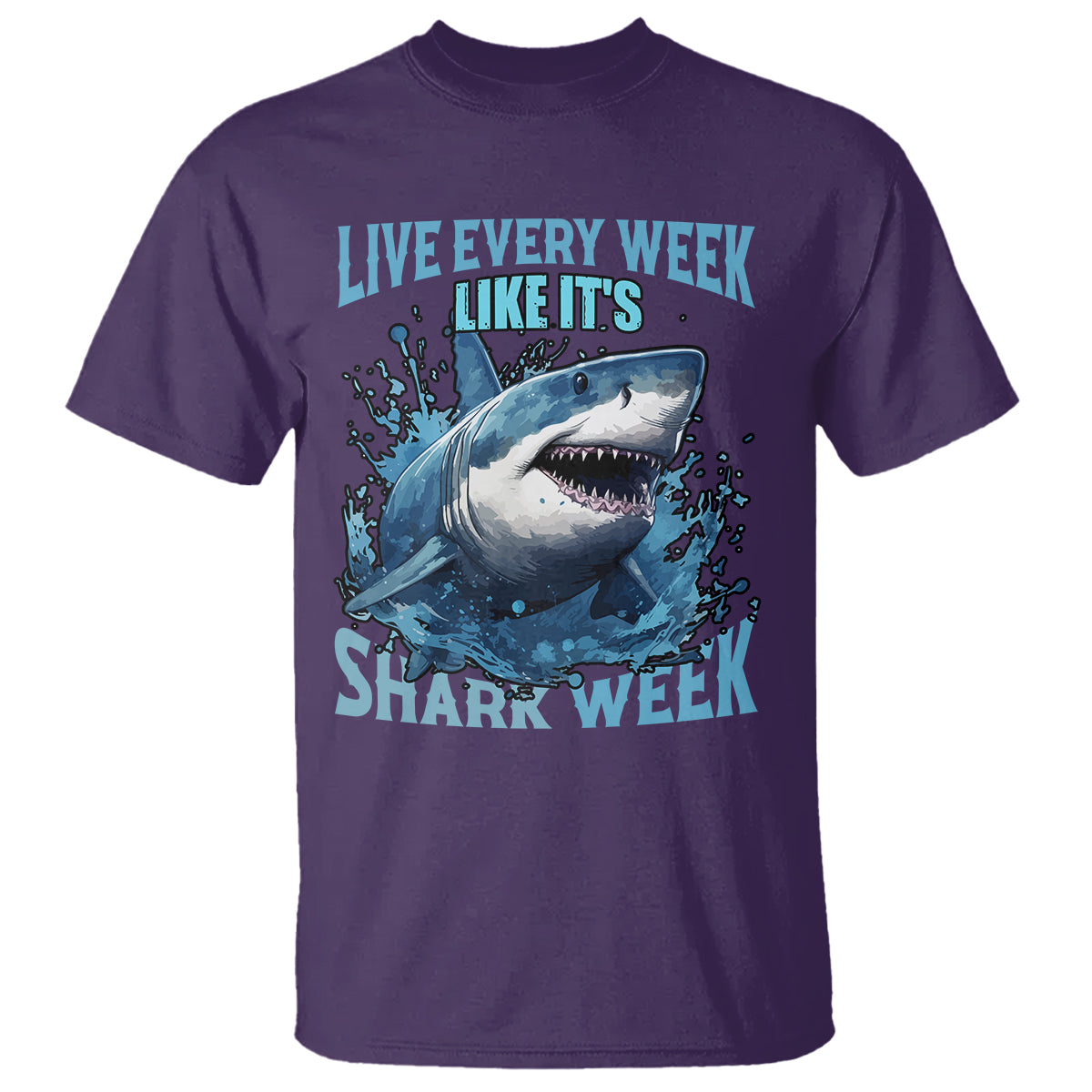 Shark Week T Shirt Live Every Week Like It's Shark Funny Shark Lover Ocean - Wonder Print Shop