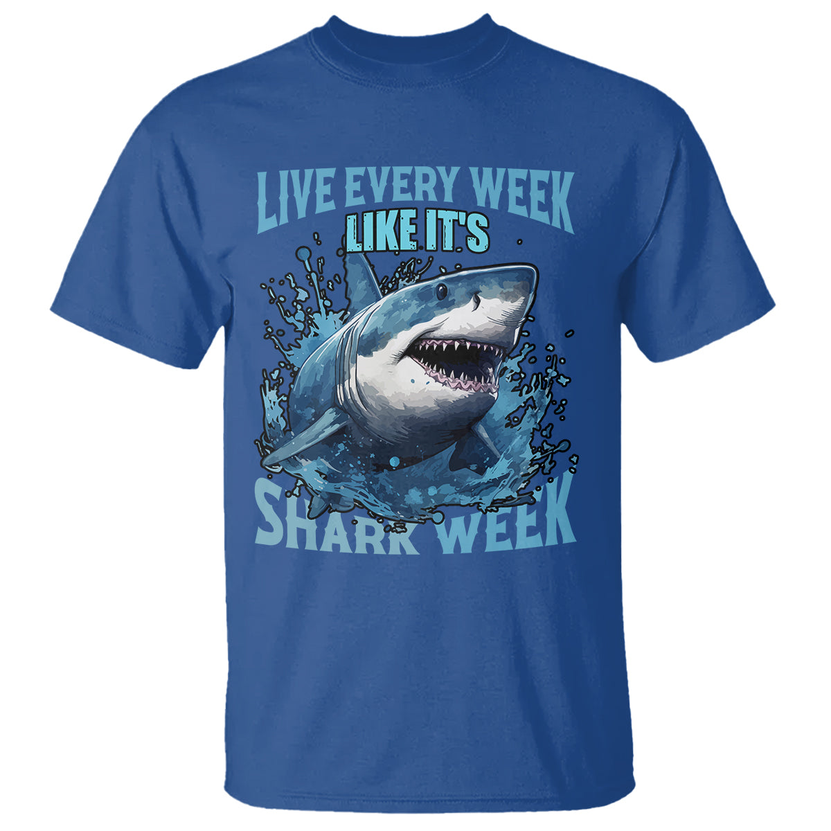 Shark Week T Shirt Live Every Week Like It's Shark Funny Shark Lover Ocean - Wonder Print Shop