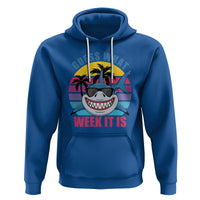 Shark Week Hoodie Guess What Week It Is Funny Shark Lover Summer Beach Retro - Wonder Print Shop