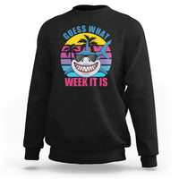 Shark Week Sweatshirt Guess What Week It Is Funny Shark Lover Summer Beach Retro - Wonder Print Shop